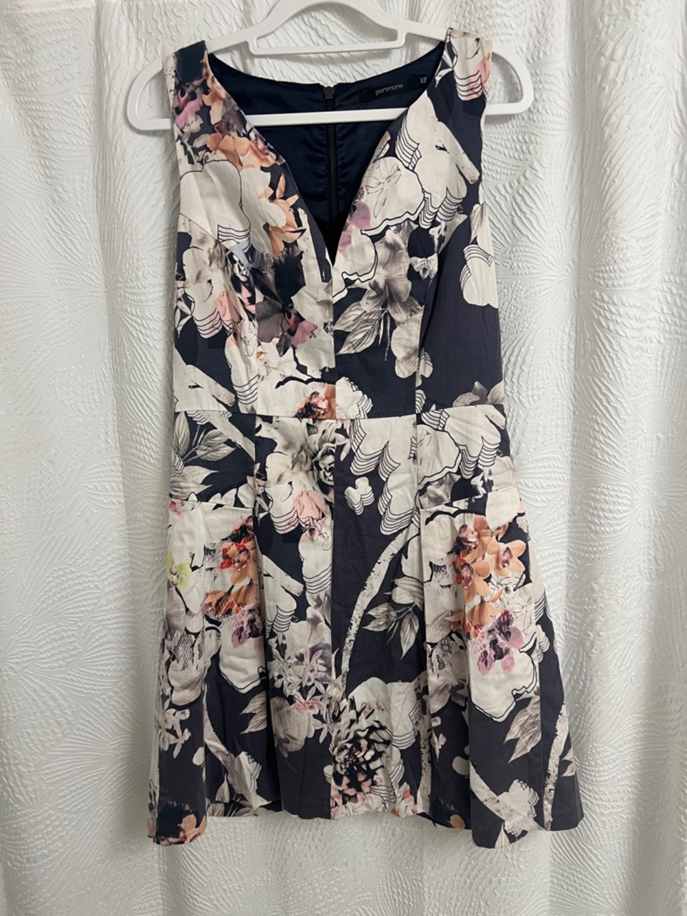 Black Floral V-Neck Fit & Flare Dress